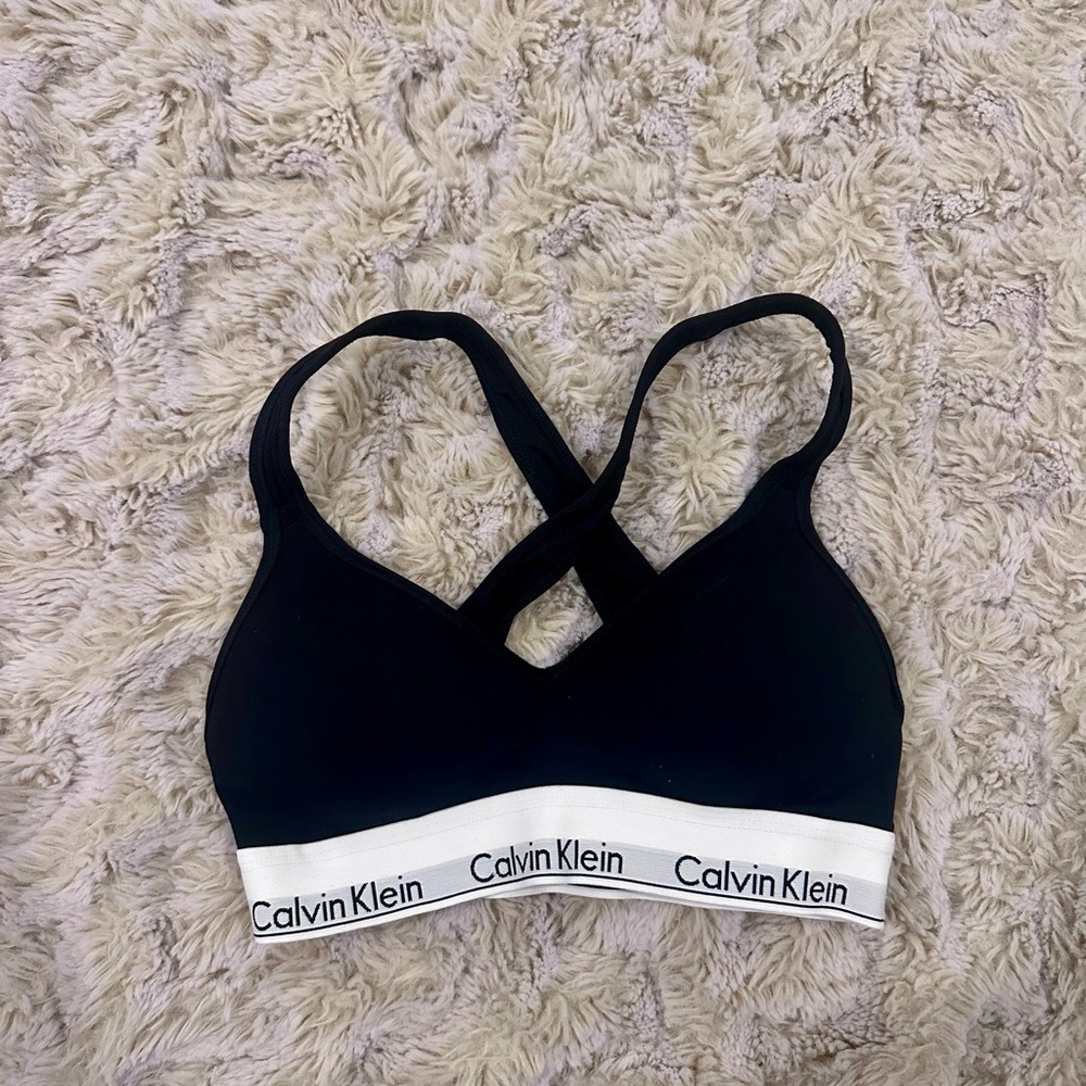 Calvin Klein Black and White Racerback Bra